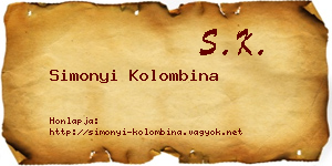 Simonyi Kolombina névjegykártya